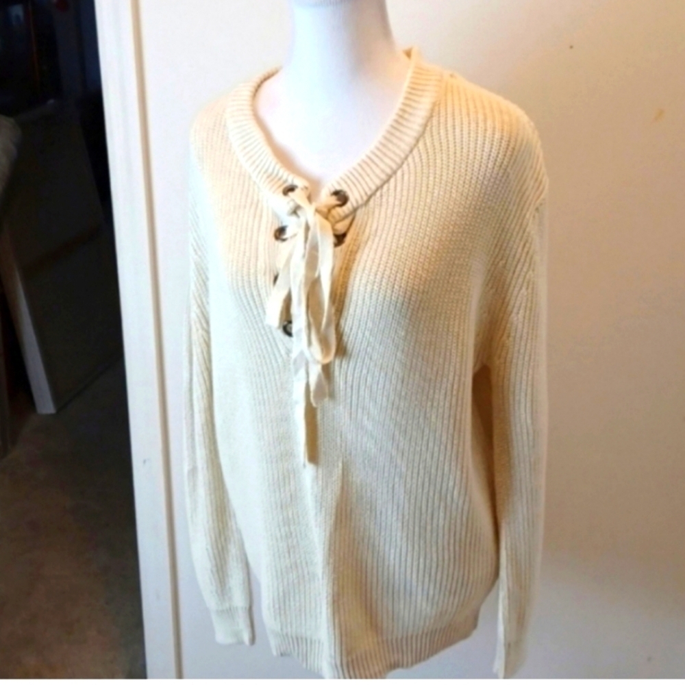 J.O.A. Los Angeles LACE UP sweater COZY REVOLVE